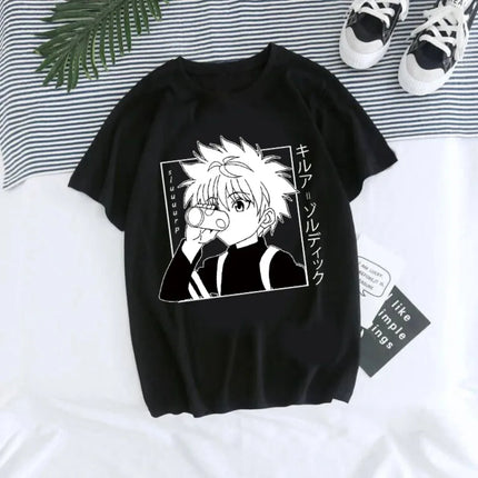 Anime Hunter X Hunter T-shirt Japan Manga Hisoka Killua Zoldyck Kawaii Funny T Shirts Kurapika Devil Eye Short Sleeve Tee Tops