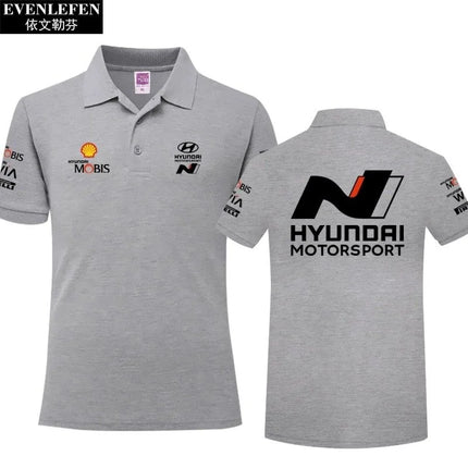 Summer Short Sleeved Polo Shirt Casual Men's Printed Fashionable Top For Hyundai I20 I30 Elantra Kona Sonata N Line Performance