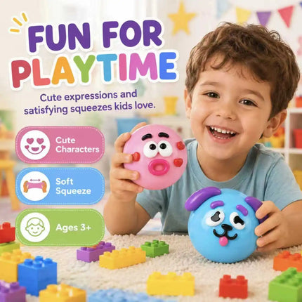Curiosities Dog Face Swap Squishy Toy, Popular Smushers Squishy, Soft Moldable Cute Slow Rise Squeeze Toy,Relaxing Sensory Anxie
