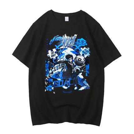 High Quality Cotton Anime Japan Blue Lock Isagi Yoichi T-shirt Cosplay Hyoma Chigiri Meguru Bachira Tee Clothes