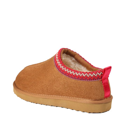 Evshine Winter Genuine Fur Slippers For Women Outdoor Non-slip Plush Lined Snow Boots Fuzzy Cotton Shoes Warm Fur House Slippers