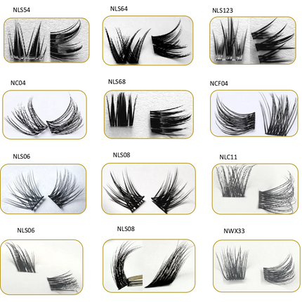 Nuo Cluster Eyelash Thin Band Natural Look Wholesale Diy Pre-cut Lash Extensions Super Soft Segment Lash Clusters Private Label