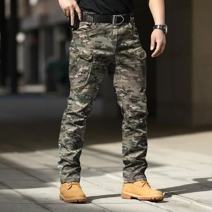 Summer Casual Lightweight Army Military Long Trousers Male Waterproof Quick Dry Cargo Camping Overalls Tactical Pants Breathable