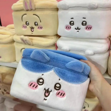 Kawaii Chiikawa Cosmetic Bag Large Capacity Multi-Pocket Design Plush Travel Toiletries Organizer Skin Care Storage Girl Gift