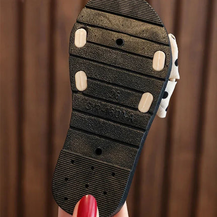 2023 New Bow Flats Open Toe Slide Sandals Non-slip Flip Flops Children Home Slippers Kids Girls Summer Cute Beach Slippers Shoe