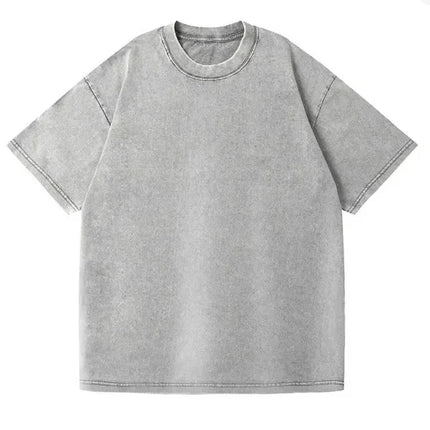 350gsm Men's Washed Vintage T-Shirts Street Hip Hop Retro Punk T Shirt men Harajuku Casual Cotton Short Sleeve Acid Wash Tops