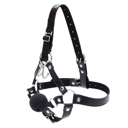 Couples Cosplay Open Mouth Gag BDSM Bondage Restraints Breathable Ring Harness Strap Fetish Silicone Gag Ball Sex Toys For Women