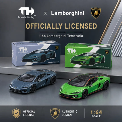 Trends Hobby 1/64 Lamborghini Temerario Super Sport Racing Vehicle Miniature Model Toy Car Free Wheels Diecast Collection Gift
