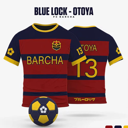 Anime Japanese Blue Lock Isagi Yoichi Football Jersey T-shirt Cosplay Hyoma Chigiri Meguru Bachira Tee Original Children Clothes