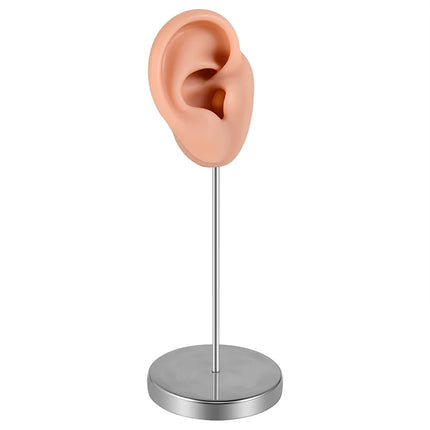 Soft Silicone Ear Model Tattoo Practice Body Jewelry Display Piercing Tools Earring Display Tool Metal Display Stand Kit