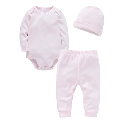 2/3 Pcs/set Baby Clothing Set 100% Cotton Plain Baby Romper+Pant Newborn Bodysuit Trousers Blank Legging Kids Clothes For 0-12M