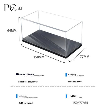 1Pcs Transparent Acrylic Storage Box Practical 1/43 Diecast Model Car Display Box DIY Dustproof Display Rack Toy