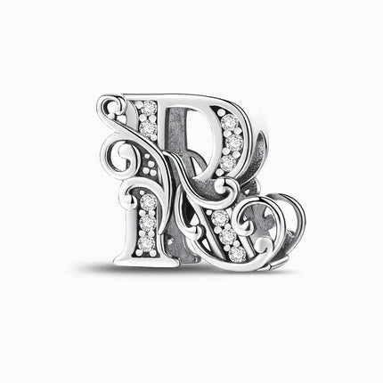 925 Sterling Silver English Letter Charms Beads Fit Original Pan DIY Bracelets Making Gift Of High Quality Fine Jewelry