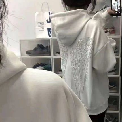 Y2k Japanese Streetwear Loose Woman Tops Kpop Baggy Hooded Sweatshirt for Women Designer Nice Color Outerwears Emo 2000s Hoodies