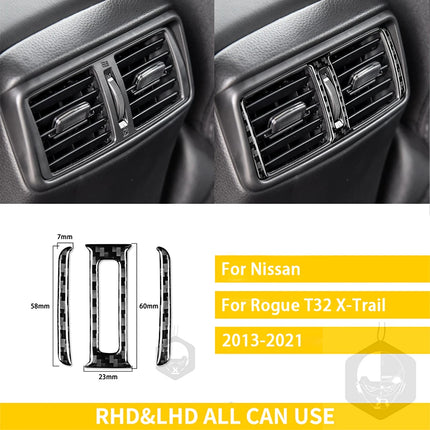 For Nissan X-Trail Rogue T32 2013-2021 Accessories Carbon Fiber Interior Car Door Instrument Cupholder Trim Sticker