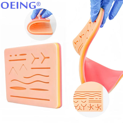 Silicone Skin Pad Suture Training Kit Surgical Wound for Surgeon Medical Practice Training Traumatic Suture Practice Skin Use