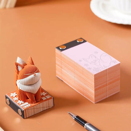 3D Notepad Cute Bunny 3D Memo Pad Animal Sticky Note Art Notes Block Office Accessories Birthday Gifts For Kids Friends