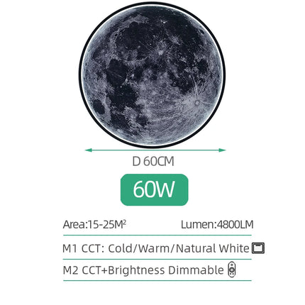 LED Moon Wall Lamp Remote Control Dimmable Romantic Mural Night Light Modern Bedroom Living Room Interior Home Decor Wall Lamp