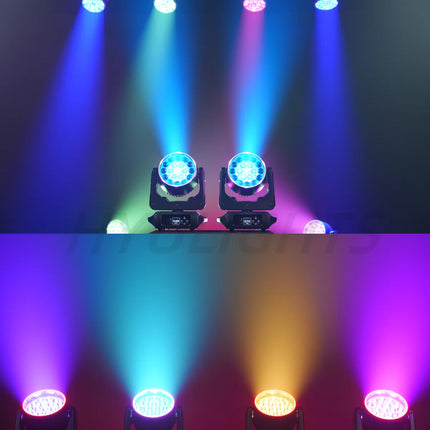19x15W  LED Beam Moving Head Light RGBW Focusing Lights Zoom Stage Effect Lighting Projector for Disco Party Theater Concert