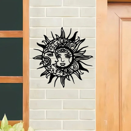 Sun and Moon Geometric Metal Wall Art, Modern Mystical Symbol, Romantic Valentine'S Day or Birthday Gift, Rustic Hanging Decor