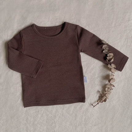 0 to 24M 2020 Kids Autumn Winter T-shirts Children Baby Boy Girls Clothes Pullover Long Sleeve Solid Cotton Warm Clothing Tops