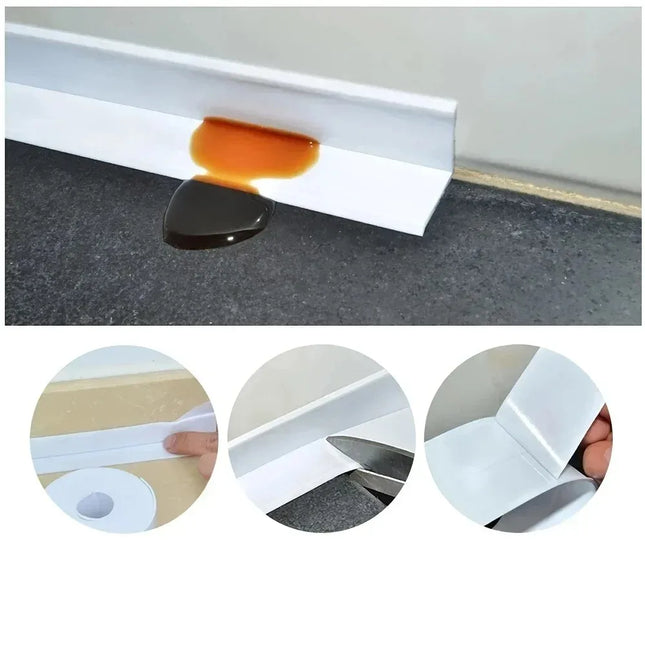 3.2m PVC Waterproof Sealing Tape for Bathroom Sink, Shower, Bathtub and Toilet - Self Adhesive Wall Sticker