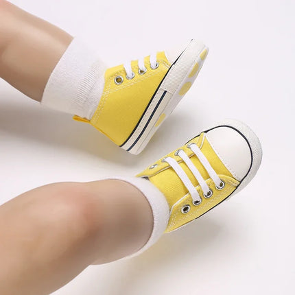 Baby Canvas Classic Sports Shoes Newborn Boys and Girls Printed Star First Walkers Shoes Infant Anti slip Baby Shoes