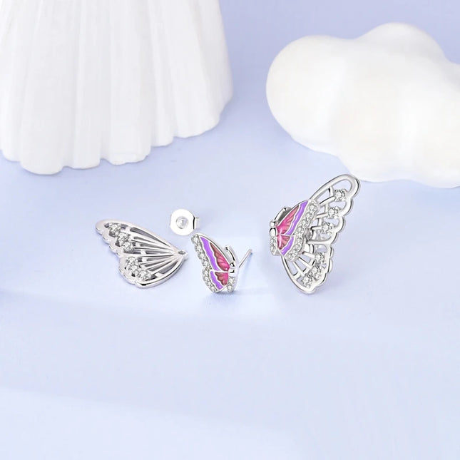 Original 925 Sterling Silver Tassel Earrings Women 2025 Zircon Ear Studs Sparkling Pave Hoop Earring Anniversary Jewelry Gift