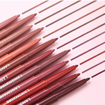 12 Colors Waterproof Lip Liner Pencil Matte Red Brown Plumping Lip Stain Long-Lasting Smooth Perfect Outline & Filling Lips
