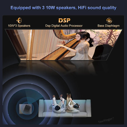 Touyinger Q12W pro 2800ANSI Full HD 4K Dual Screen Wifi Bluetooth Smart Home Theater Projector