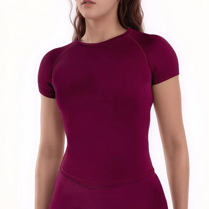 Impact Short Sleeve Top sport T-shirt women fitness Seamless Gym clothes Workout Activewear Yoga Running Tee Slim versatile top