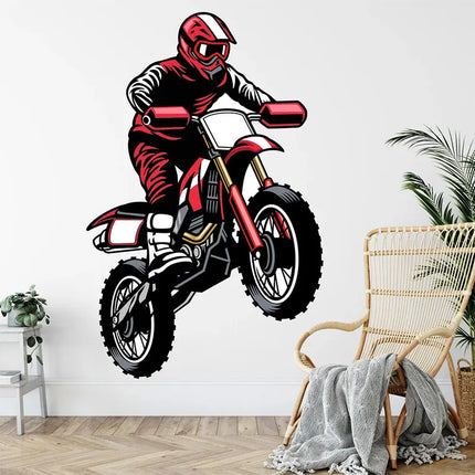 Motocross Dirt Bike Wall Decal Boys Bedroom Playroom Home Decoration Motorbike Extreme Sport Art Window Sticker Mural