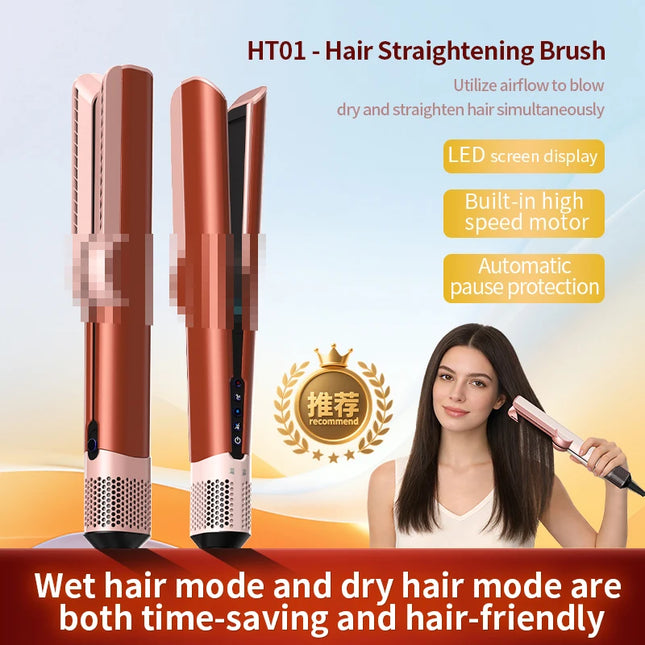 Hair Dryer Straightener HT01 Negative Ion Pull Plate Straightening Comb for Dry and Wet Use Straightener Does Not Damage Hair