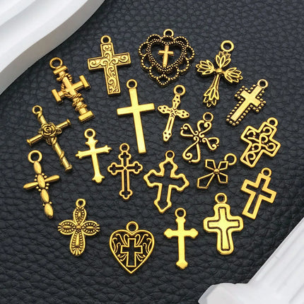 20/100 Styles Antique Silver Crosses - Perfect for Handmade Jewelry like Necklaces, Bracelets & Earrings"