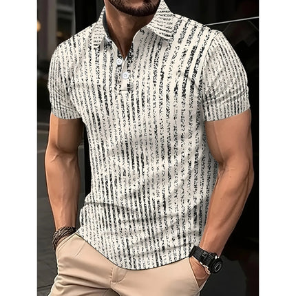 2026 European and American Men's Daily Casual Sports Short Sleeved Polo Shirt Collar Casual Short Sleeved T-shirt