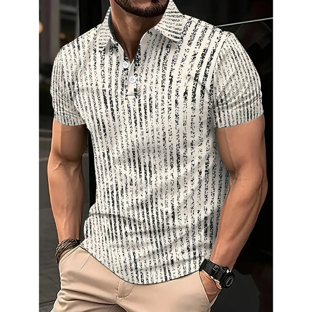 2026 European and American Men's Daily Casual Sports Short Sleeved Polo Shirt Collar Casual Short Sleeved T-shirt