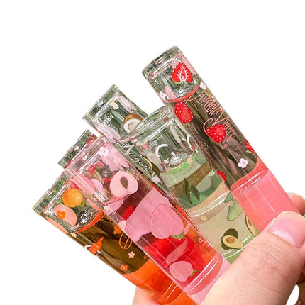 6 Color Plumping Clear Lip Oil Mirror Water Lip Gloss Lip Glaze Transparent Liquid Lipstick Moisturizing Fruit Lips Care Make Up