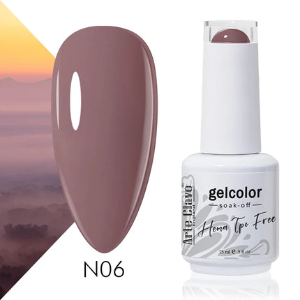Arte Clavo Red Color Series Nail Polish UV Soak Off Varnish 15ml Manicure Nail Art Long-lasting Hema Tpo Free Gel Nail Polish