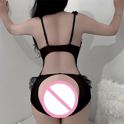 Sexy Lingeries For Woman Hot Night Club Dress Black One Piece Pajamas Crotchless Tight Bodysuit Sext Costume Porn Underwear Suit