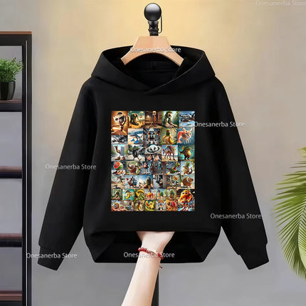 Cartoon Italian Brainrot Children's Hoodies Funny Graphic Boy Fleece Sweatshirt Tralalero Tralala Casual Sports Pullover Coats