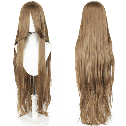 100CM Long Straight Wig With Bangs Synthetic Cosplay Wig For Women Pink Purple Cosplay Wigs for Party For Halloween