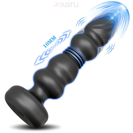 Thrusting Anal Beads Butt Plug Vibrator Male Prostate Massager Telescopic Vibrating Anal Plug Stimulator Sex Toys for Women Men