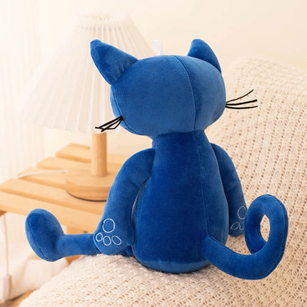 ZU Cartoon Character Pete the Cat Plush Doll Soft Stuffed Cats Toys Kawaii Blue Kitten For Girl Boy 15.5inch