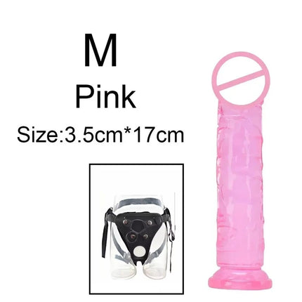 Wearable Strat on Penis Pants 6 Sizes Butt Plug Big Soft  Dildos Vaginal Masturbators Penis Suction Cup Dick Sex Toys for Women