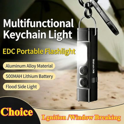 Mini Keychain LED Flashlight USB Rechargeable Waterproof Magnetic EDC Torch Pocket Light for Outdoor Camping Hiking Emergency