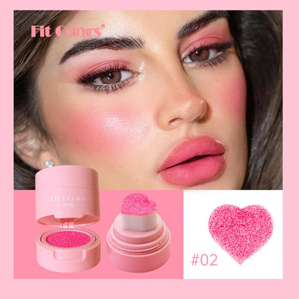 Heart Blush Stick Sponge Stamp Facial Blush Waterproof Brightening Face Contouring Shadow Blusher Tint Cheek Korean Cosmetics