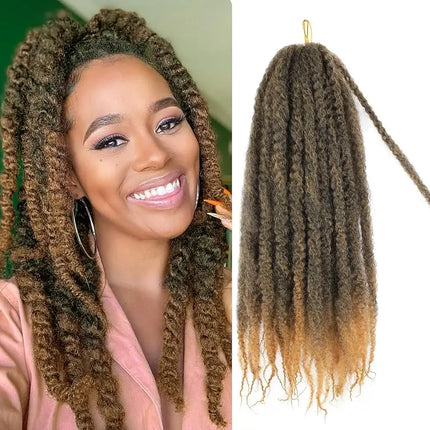 Marley Twist Braiding Hair 18Inch Long-Lasting Fluffy&Tangle-Free Cuban Twist Hair Crochet Hair Ombre Honey Brown T1B/30/27
