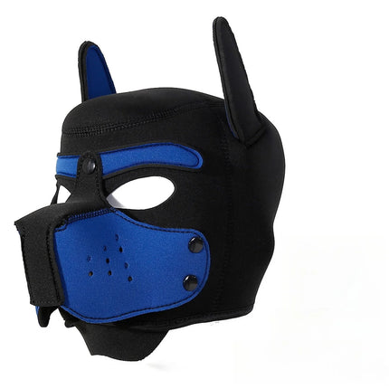 Adjustable Neoprene Puppy Play Hood Mask Pet Roleplay Padded Dog Head Mask BDSM Bondage Gear Adult Fetish Sex Toy for Men Women