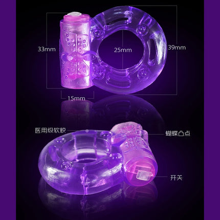 2pcs Finger Vibrator Ring Elastic Silicone Penis Vibrating Clitors Massager Masturb Cockring Toy Sex Toys,Adult Products for Men