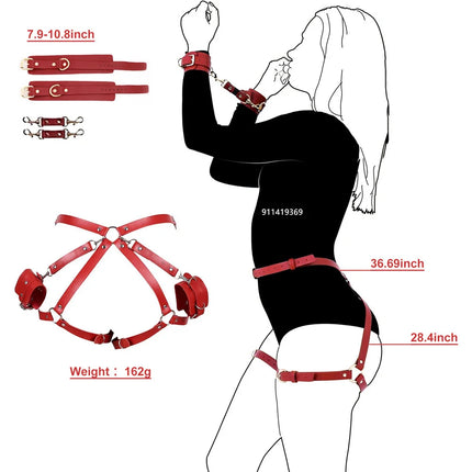 Handcuffs Sex Toys PU Leather Body Harness Cuffs Bondage Straps BDSM Kit Erotic Adult Sex Toys For Couples Party Sexy Accessorie